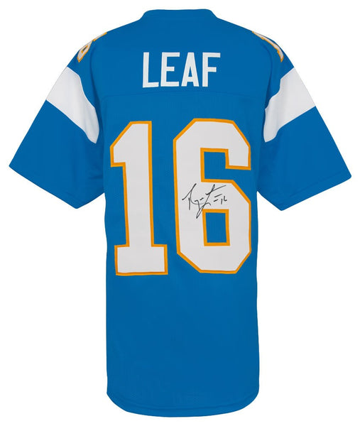 Ryan Leaf (CHARGERS) Signed Powder Blue Custom Football Jersey - (SCHWARTZ COA)