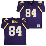 Vikings Randy Moss "HOF 18" Signed Purple Mitchell & Ness Jersey BAS Witnessed 1