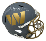 Jacory Croskey-Merritt Signed Commanders Full Size Rave Replica Speed Helmet BAS