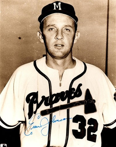 Milwaukee Braves ERNIE JOHNSON Signed 8x10 Photo #1 AUTO