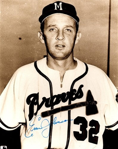 Milwaukee Braves ERNIE JOHNSON Signed 8x10 Photo #1 AUTO