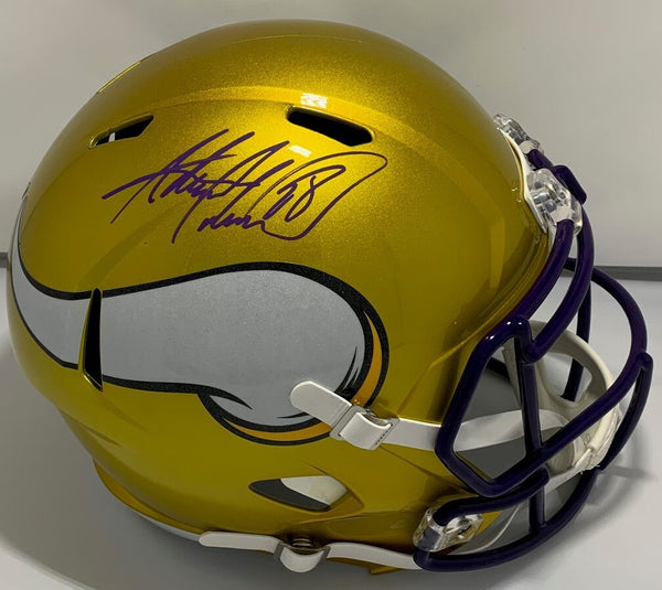 Vikings ADRIAN PETERSON Signed Full Size FLASH Replica Speed Helmet AUTO - JSA