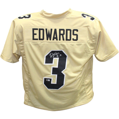 Dylan Edwards Autographed/Signed Gold College Style Jersey BAS 42731