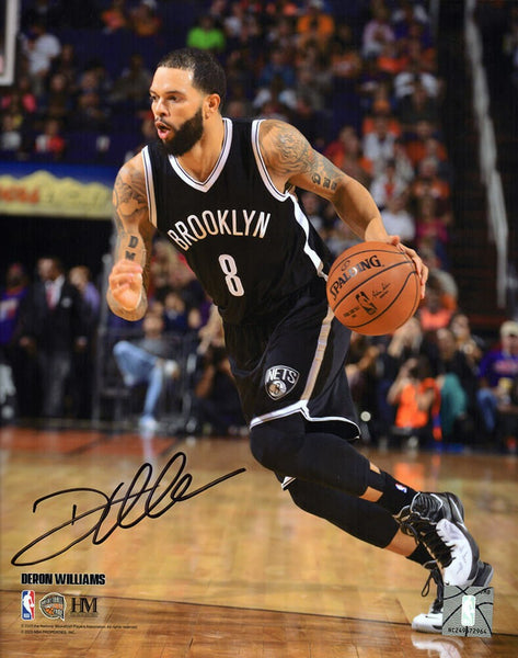 Deron Williams Signed Brooklyn Nets With Ball Action 8x10 Photo - (SCHWARTZ COA)