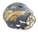 Broncos (4) Elway, Sharpe +2 Signed Slate F/S Speed Proline Helmet W/ Case BAS W