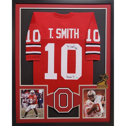 Troy Smith Autographed Signed Framed Ohio State Heisman Jersey TRISTAR