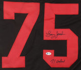 Larry Jacobson Signed Nebraska Cornhuskers Jersey (Beckett) New York Giants D.E.