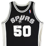 Spurs David Robinson "2 Cor 5:7" Signed Black Champion Jersey BAS #BU55005