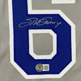 Autographed/Signed Steve Garvey Los Angeles LA Grey Jersey Beckett BAS COA