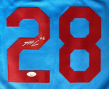 Nolan Arenado St. Louis Signed Throwback Blue Baseball Jersey JSA