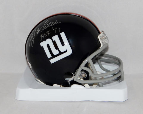 Y.A. Tittle Autographed *Silver New York Giants Mini Helmet With HOF- JSA W Auth