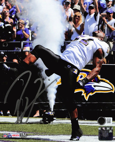 Ray Lewis Autographed/Signed Baltimore Ravens 8x10 Photo Beckett 43679