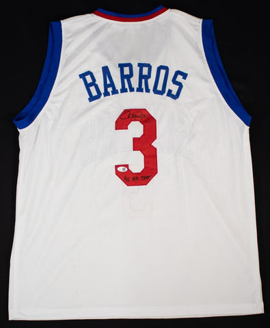 Dana Barros "95 All Star" Signed Philadelphia 76ers Jersey (JSA) 1989 1st Rnd Pk