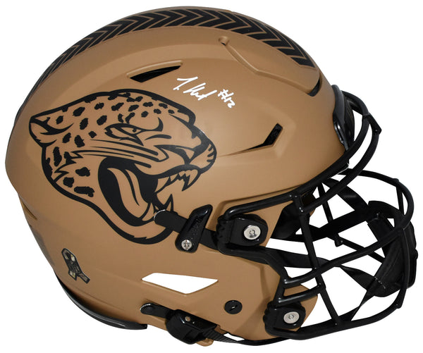 TRAVIS HUNTER SIGNED JACKSONVILLE JAGUARS SALUTE TO SERVICE II SPEEDFLEX HELMET