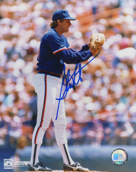 Steve Trout Signed Chicago Cubs Blue Jersey Pitching 8x10 Photo - (SCHWARTZ COA)