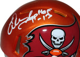 Warren Sapp Autographed Tampa Bay Buccaneers Flash Mini Helmet Beckett 35977