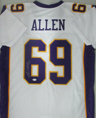 Minn Vikings JARED ALLEN Signed Custom Replica White Jersey - BAS