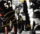 Ray Lewis Autographed Baltimore Ravens 8x10 Flag Photo -Beckett W Hologram *Gold