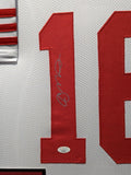 FRAMED SAN FRANCISCO 49ERS JOE MONTANA AUTOGRAPHED SIGNED JERSEY JSA COA