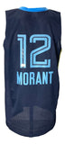 Ja Morant Signed Custom Navy Blue Pro-Style Basketball Jersey BAS