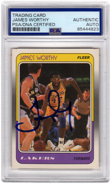 James Worthy Signed LA Lakers 1988-89 Fleer Basketball Card #70 - (PSA/DNA)