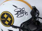 Troy Polamalu Autographed Steelers Lunar Speed Mini Helmet - Beckett W Hologram