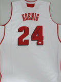 Badgers BRONSON KOENIG Signed Custom Replica Wisconsin White Jersey AUTO w/scrpt