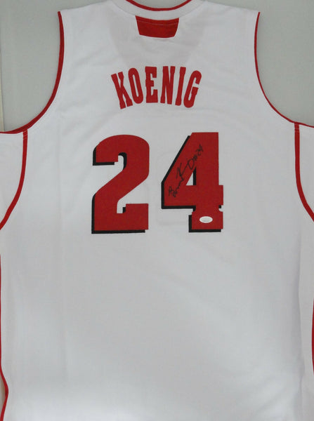 Badgers BRONSON KOENIG Signed Custom Replica Wisconsin White Jersey AUTO w/scrpt