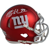 Michael Strahan Autographed New York Giants Blaze Mini Helmet Beckett 49855