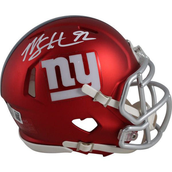 Michael Strahan Autographed New York Giants Blaze Mini Helmet Beckett 49855