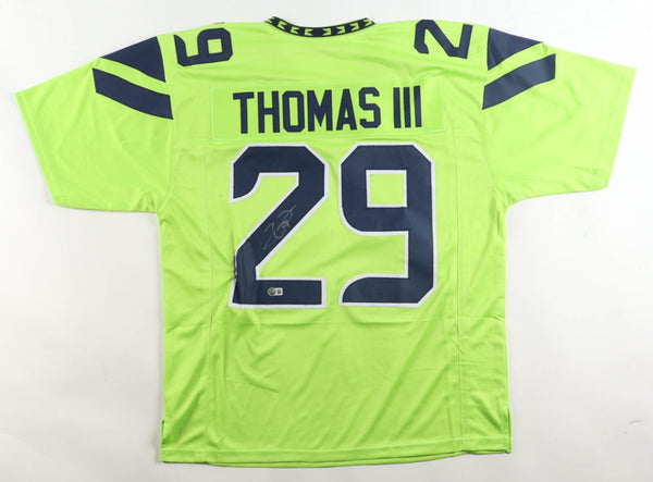 Earl Thomas Signed Seattle Seahawks Jersey (Beckett) 7xPro Bowl Defensive Back