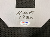 OAKLAND RAIDERS JIM OTTO AUTOGRAPHED BLACK JERSEY "HOF 1980" PSA/DNA 215777
