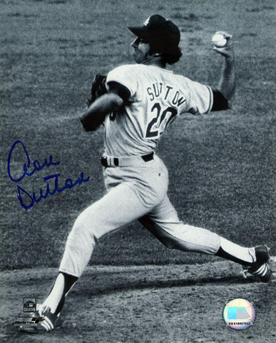 Don Sutton Signed Los Angeles Dodgers B&W Pitching 8x10 Photo - (SCHWARTZ COA)