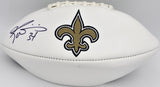 Ricky Williams Autographed Saints White Logo Football (Flat) Beckett #K69036