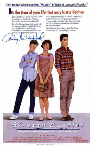 ANTHONY MICHAEL HALL Signed 'Sixteen Candles' 11x17 Movie Poster - SCHWARTZ