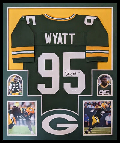 FRAMED GREEN BAY PACKERS DEVONTE WYATT AUTOGRAPHED SIGNED JERSEY JSA COA