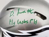 DEVONTA SMITH AUTOGRAPHED FLASH FULL SIZE AUTH HELMET FLY EAGLES BECKETT 197109