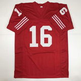 Autographed/Signed JOE MONTANA San Francisco Red Football Jersey JSA COA Auto