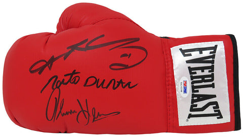 SUGAR RAY LEONARD, Roberto DURAN, & T. HEARNS Signed Everlast Boxing Glove - PSA