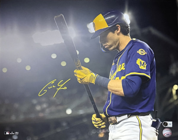 CHRISTIAN YELICH Signed 16X20 Photo #5 AUTO - Milwaukee Brewers - BAS