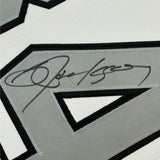 Framed Autographed/Signed Bo Jackson 35x39 Oakland White Jersey JSA COA