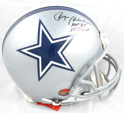 Roger Staubach Signed Dallas Cowboys F/S Authentic Helmet 2 Insc. - Beckett W