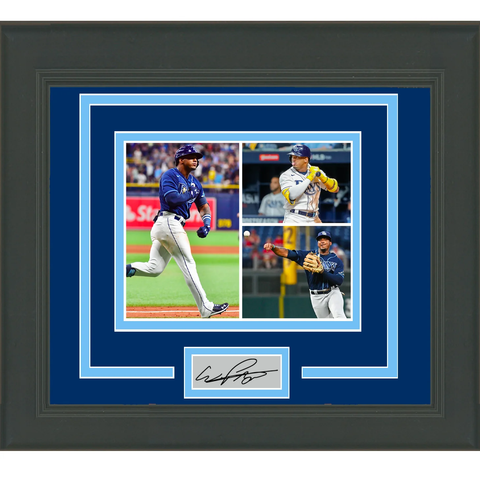 Framed Wander Franco Facsimile Laser Engraved Auto Tampa Bay Rays 15x16 Photo