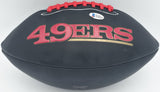 Joe Montana Autographed 49ers Black Logo Football Beckett Witness #WA82210