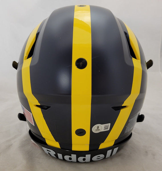 authentic university of michigan football helmet JJ McCARTHY SIGNED MICHIGAN WOLVERINES F/S SPEEDFLEX AUTHENTIC HELMET – Super Sports Center