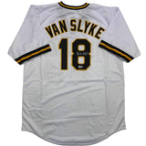 Autographed/Signed Andy Van Slyke Pittsburgh White Jersey Beckett BAS COA