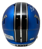 Sam LaPorta Signed Detroit Lions FS Alternate Blue Speed Replica Helmet BAS ITP