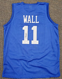 KENTUCKY WILDCATS JOHN WALL AUTOGRAPHED BLUE JERSEY BECKETT BAS STOCK #189804
