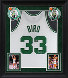 Larry Bird Authentic Signed 1985 White M&N HWC Swingman Framed Jersey BAS Wit 1