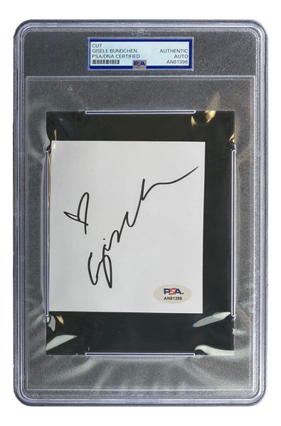Gisele Bundchen Signed Slabbed Large Cut Signature PSA AN81396